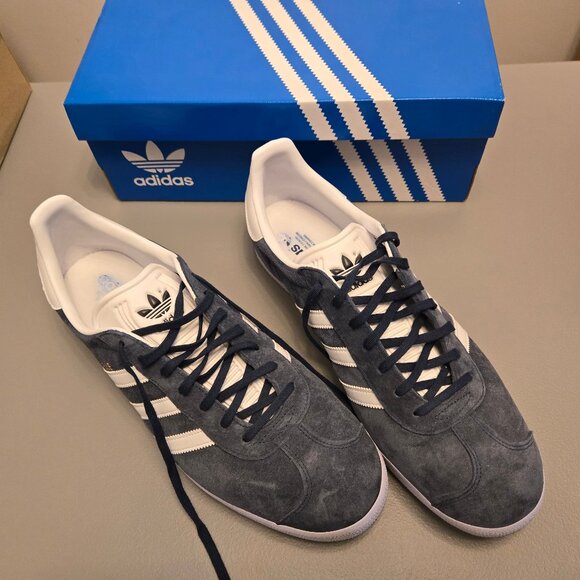 Adidas Gazelle Navy and White Men's size 14 - Picture 7 of 7